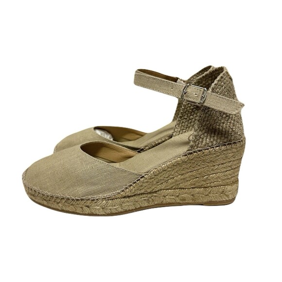 NEW Toni Pons Womens Size 7.5 / EU 38 Caldes Jute Buckle Wedge Stone Beige $129 - Picture 3 of 7